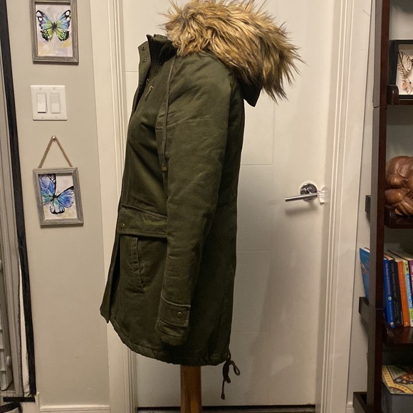 Xs faux fur trimmed hooded coat - Picture 2 of 7